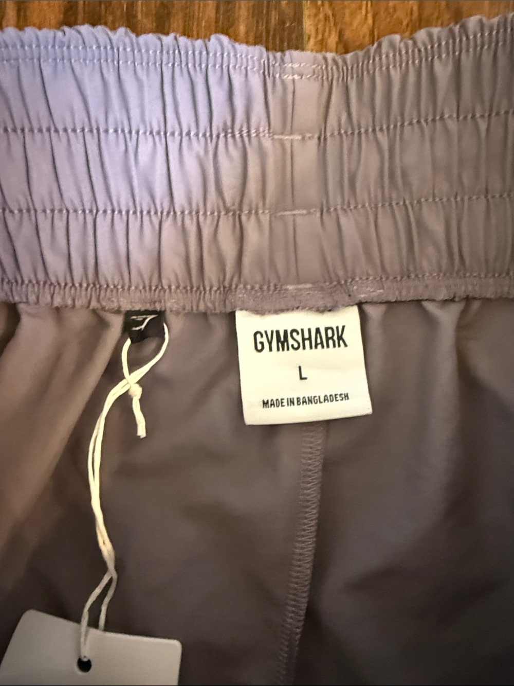 NWT! Gymshark Retro Waistband High-Waist Shorts in Fog Purple, size lg - Picture 7 of 10